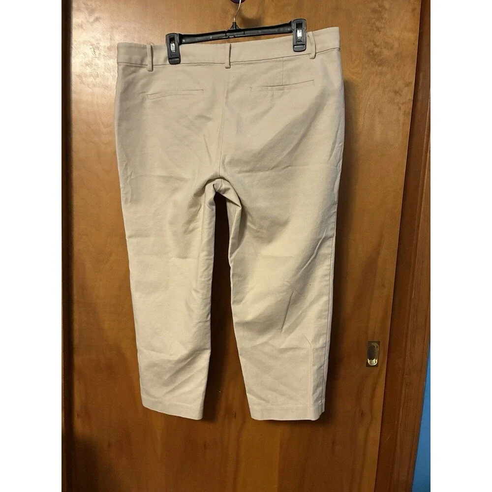 LOFT Riviera Womens 16 Flat Front Slim Fit Stretch Pants Cropped - Picture 4 of 9